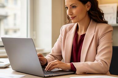 Finanzexpertin bei der Analyse eines Budgetmodells in einem Genfer Büro